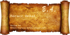 Berecz Antal névjegykártya