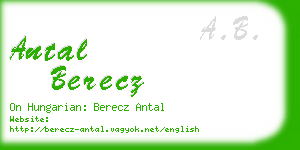 antal berecz business card